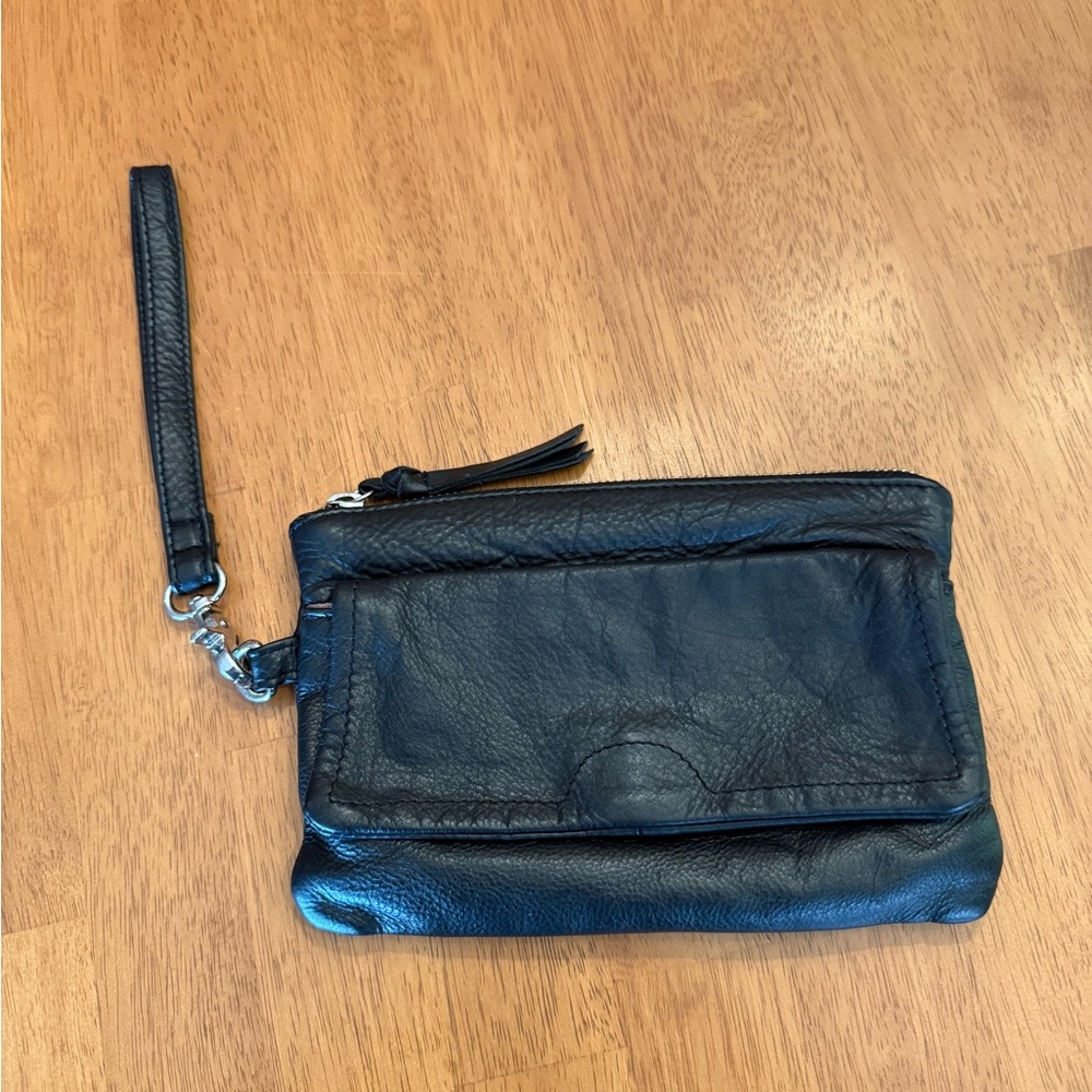 Day & Mood Black Leather Wristlet